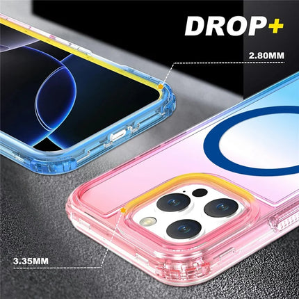 For iPhone 16 Pro Max Case Compatible with MagSafe Gradient Color TPU + PC Phone Back Cover