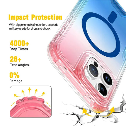 For iPhone 16 Pro Max Case Compatible with MagSafe Gradient Color TPU + PC Phone Back Cover