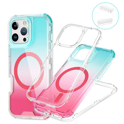 For iPhone 16 Pro Max Case Compatible with MagSafe Gradient Color TPU + PC Phone Back Cover