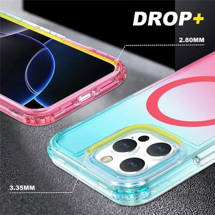 For iPhone 16 Pro Max Case Compatible with MagSafe Gradient Color TPU + PC Phone Back Cover