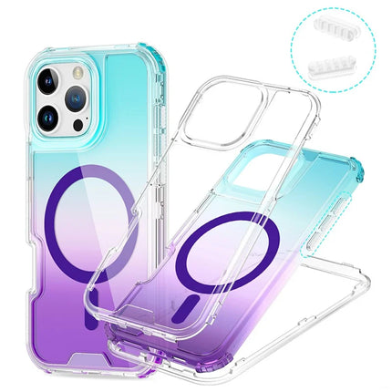 For iPhone 16 Pro Max Case Compatible with MagSafe Gradient Color TPU + PC Phone Back Cover