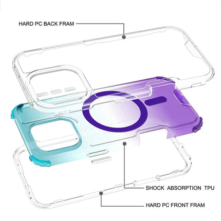 For iPhone 16 Pro Max Case Compatible with MagSafe Gradient Color TPU + PC Phone Back Cover