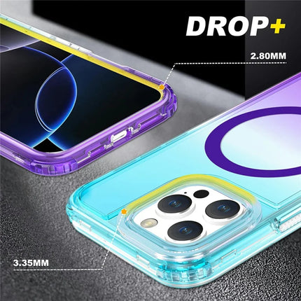 For iPhone 16 Pro Max Case Compatible with MagSafe Gradient Color TPU + PC Phone Back Cover
