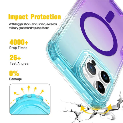 For iPhone 16 Pro Max Case Compatible with MagSafe Gradient Color TPU + PC Phone Back Cover
