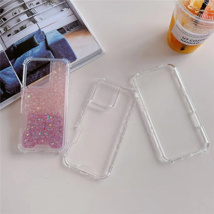 For iPhone 16 Pro Max Case Glitter Epoxy TPU PC Phone Back Cover Detachable 2 in 1