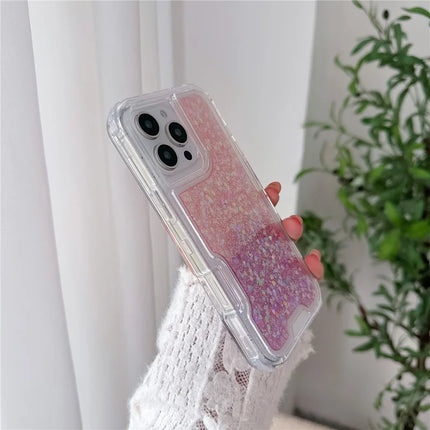 For iPhone 16 Pro Max Case Glitter Epoxy TPU PC Phone Back Cover Detachable 2 in 1