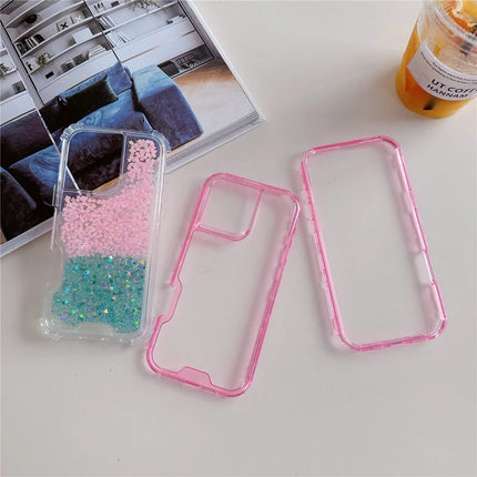 For iPhone 16 Pro Max Case Glitter Epoxy TPU PC Phone Back Cover Detachable 2 in 1