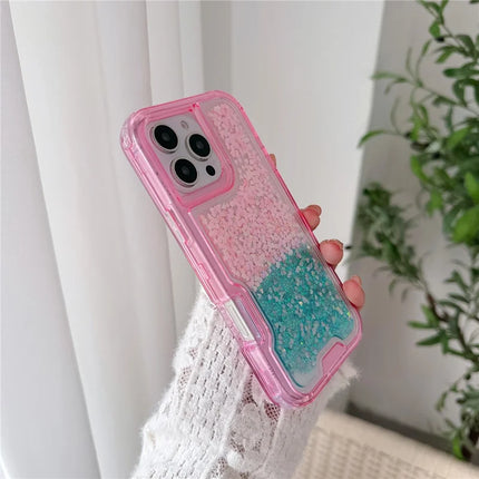 For iPhone 16 Pro Max Case Glitter Epoxy TPU PC Phone Back Cover Detachable 2 in 1
