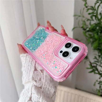 For iPhone 16 Pro Max Case Glitter Epoxy TPU PC Phone Back Cover Detachable 2 in 1