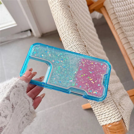 For iPhone 16 Pro Max Case Glitter Epoxy TPU PC Phone Back Cover Detachable 2 in 1