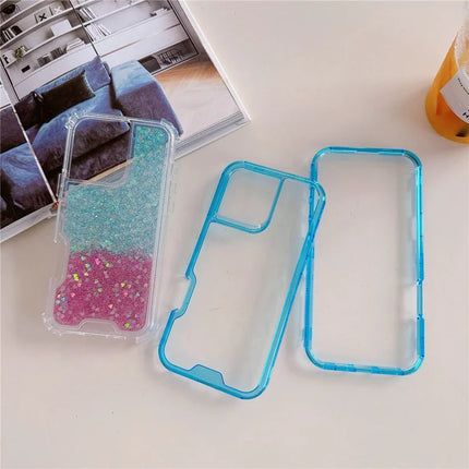 For iPhone 16 Pro Max Case Glitter Epoxy TPU PC Phone Back Cover Detachable 2 in 1