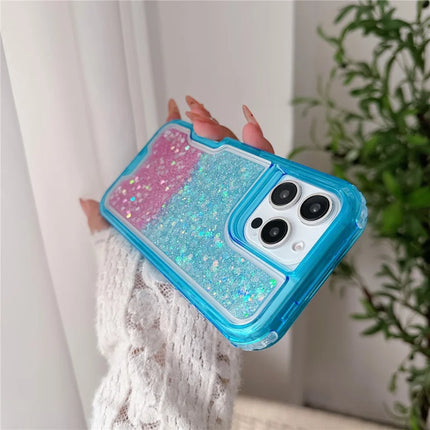 For iPhone 16 Pro Max Case Glitter Epoxy TPU PC Phone Back Cover Detachable 2 in 1