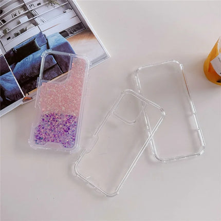 For iPhone 16 Pro Max Case Glitter Epoxy TPU PC Phone Back Cover Detachable 2 in 1