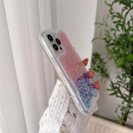 For iPhone 16 Pro Max Case Glitter Epoxy TPU PC Phone Back Cover Detachable 2 in 1