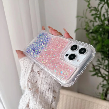 For iPhone 16 Pro Max Case Glitter Epoxy TPU PC Phone Back Cover Detachable 2 in 1