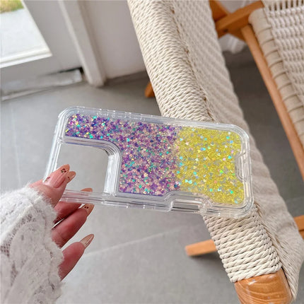For iPhone 16 Pro Max Case Glitter Epoxy TPU PC Phone Back Cover Detachable 2 in 1