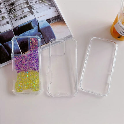 For iPhone 16 Pro Max Case Glitter Epoxy TPU PC Phone Back Cover Detachable 2 in 1
