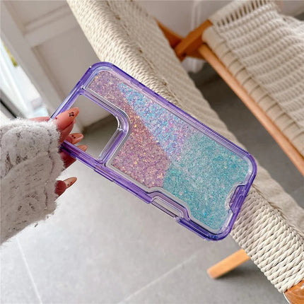 For iPhone 16 Pro Max Case Glitter Epoxy TPU PC Phone Back Cover Detachable 2 in 1