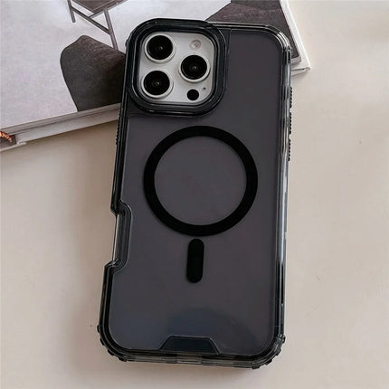 For iPhone 16 Pro Max Case Compatible with MagSafe TPU PC Detachable Phone Back Cover - Black