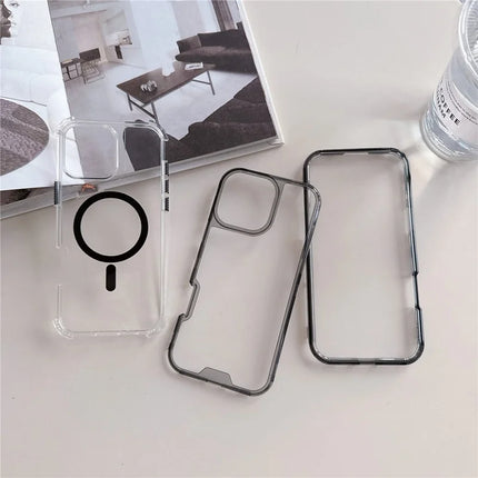 For iPhone 16 Pro Max Case Compatible with MagSafe TPU PC Detachable Phone Back Cover