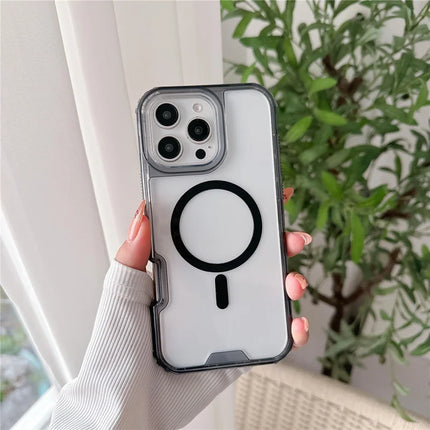 For iPhone 16 Pro Max Case Compatible with MagSafe TPU PC Detachable Phone Back Cover