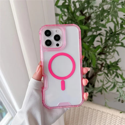 For iPhone 16 Pro Max Case Compatible with MagSafe TPU PC Detachable Phone Back Cover