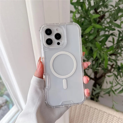 For iPhone 16 Pro Max Case Compatible with MagSafe TPU PC Detachable Phone Back Cover