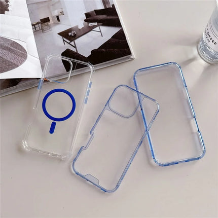For iPhone 16 Pro Max Case Compatible with MagSafe TPU PC Detachable Phone Back Cover