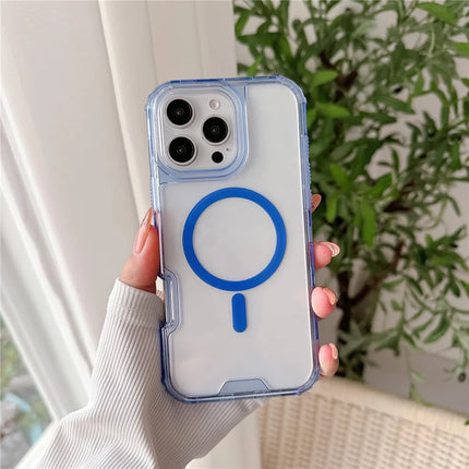 For iPhone 16 Pro Max Case Compatible with MagSafe TPU PC Detachable Phone Back Cover