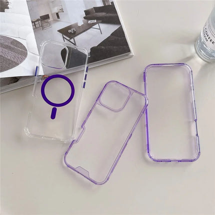 For iPhone 16 Pro Max Case Compatible with MagSafe TPU PC Detachable Phone Back Cover