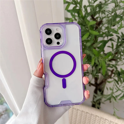 For iPhone 16 Pro Max Case Compatible with MagSafe TPU PC Detachable Phone Back Cover