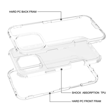 For iPhone 16 Pro Max Case Detachable Design Soft TPU + Clear PC Phone Back Cover