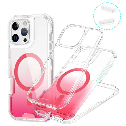 For iPhone 16 Pro Case Compatible with MagSafe Gradient Color TPU + PC Phone Back Cover