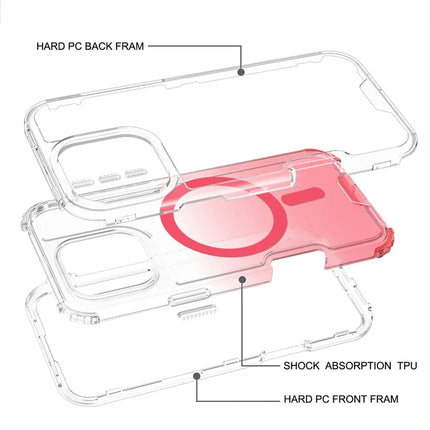 For iPhone 16 Pro Case Compatible with MagSafe Gradient Color TPU + PC Phone Back Cover