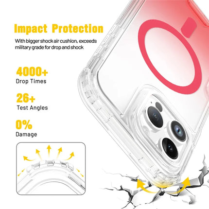 For iPhone 16 Pro Case Compatible with MagSafe Gradient Color TPU + PC Phone Back Cover
