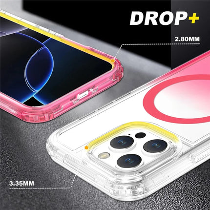 For iPhone 16 Pro Case Compatible with MagSafe Gradient Color TPU + PC Phone Back Cover