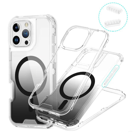 For iPhone 16 Pro Case Compatible with MagSafe Gradient Color TPU + PC Phone Back Cover