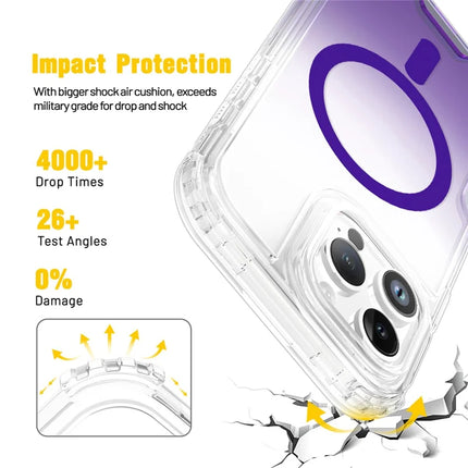 For iPhone 16 Pro Case Compatible with MagSafe Gradient Color TPU + PC Phone Back Cover