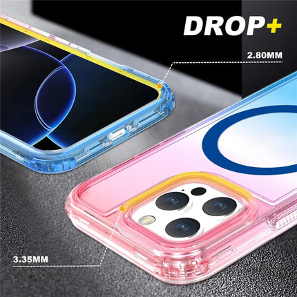 For iPhone 16 Pro Case Compatible with MagSafe Gradient Color TPU + PC Phone Back Cover