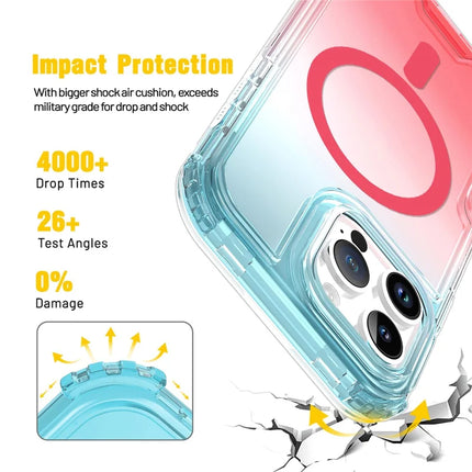 For iPhone 16 Pro Case Compatible with MagSafe Gradient Color TPU + PC Phone Back Cover