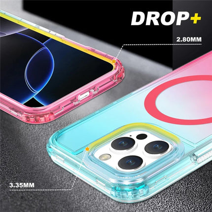 For iPhone 16 Pro Case Compatible with MagSafe Gradient Color TPU + PC Phone Back Cover
