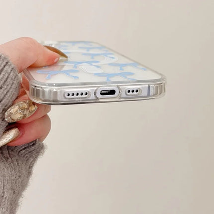For iPhone 16 Pro Max Case Compatible with MagSafe Bowknot Pattern PC + TPU Phone Back Cover