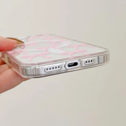 For iPhone 16 Pro Max Case Compatible with MagSafe Bowknot Pattern PC + TPU Phone Back Cover