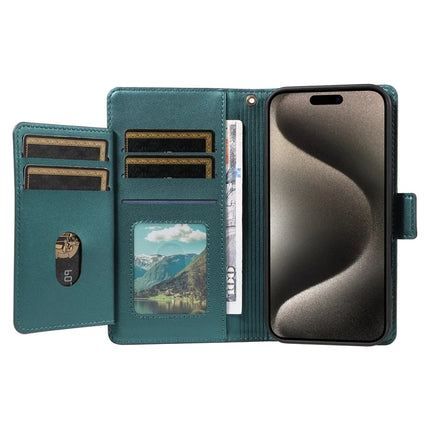 For iPhone 15 Pro Max Case with Card Holder Stand PU Leather Flip Phone Cover