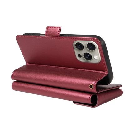 For iPhone 15 Pro Max Case with Card Holder Stand PU Leather Flip Phone Cover