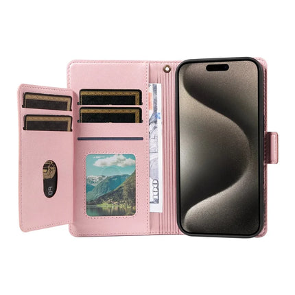 For iPhone 15 Pro Max Case with Card Holder Stand PU Leather Flip Phone Cover