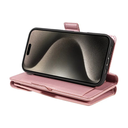 For iPhone 15 Pro Max Case with Card Holder Stand PU Leather Flip Phone Cover