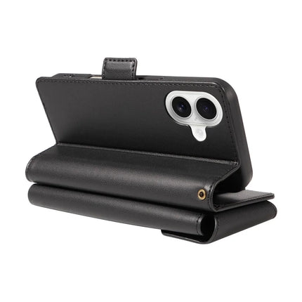 For iPhone 16 Case with Card Holder Stand PU Leather Flip Phone Cover