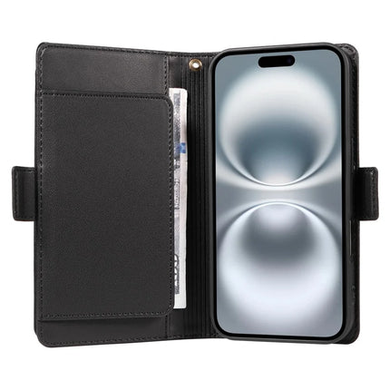 For iPhone 16 Case with Card Holder Stand PU Leather Flip Phone Cover