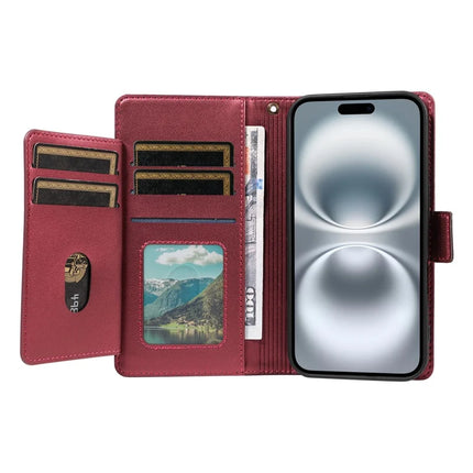 For iPhone 16 Case with Card Holder Stand PU Leather Flip Phone Cover
